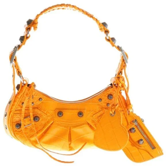 Balenciaga Luca Golle Shoulder Bag Leather Orange - Picture 1 of 6